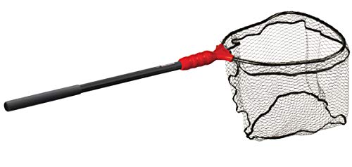 EGO S1 Genesis Modular Fishing Landing Net, Floating Aluminum Handle with Interchangeable Net Head System, Lightweight Kayak & Bank Fishing Net, Minimal Drag Design - size: 25" Handle, 17" x 19" Hoop, style: Pvc Coated Mesh