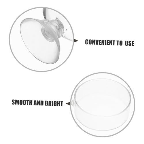 Happyyami 2pcs Shrimp Feeding Bowls Glass Pet Food Dish Trays for Aquariums Easy to and Maintain for Freshwater Shrimp and Aquatic Pets