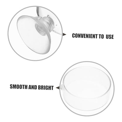 Happyyami 2pcs Shrimp Feeding Bowls Glass Pet Food Dish Trays for Aquariums Easy to and Maintain for Freshwater Shrimp and Aquatic Pets