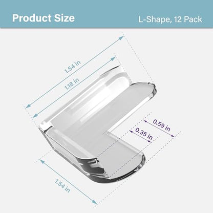 CPSIA Safety Certified Corner Guards Corner Protectors for Baby, 12 Pack, Clear Furniture & Edge Corner Covers, Adhesive Pre-Taped, BPA-Free, L Shape
