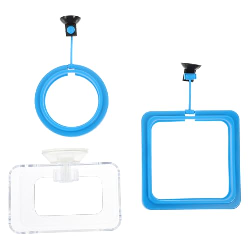 DOITOOL 3pcs Fish Feeder Rings Suction Cup Aquarium Feeding Circles for Tropical Fish Tank Aquarium Feeding Tool
