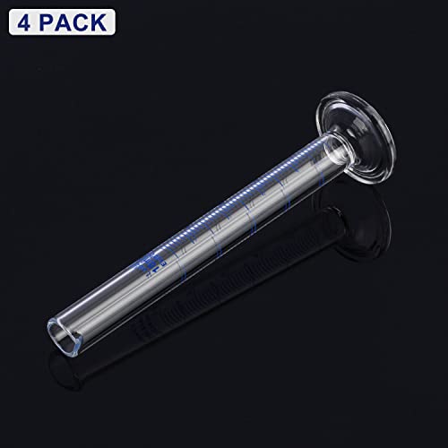4-Pack Borosilicate Glass 10 ml Heavy Wall Graduated Cylinder Measuring Cylinder - size: 10 ml