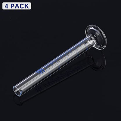 4-Pack Borosilicate Glass 10 ml Heavy Wall Graduated Cylinder Measuring Cylinder - size: 10 ml