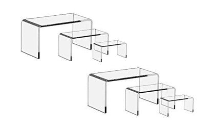 6 Pieces Set - Clear Acrylic Display Riser Set, Acrylic Display Stand