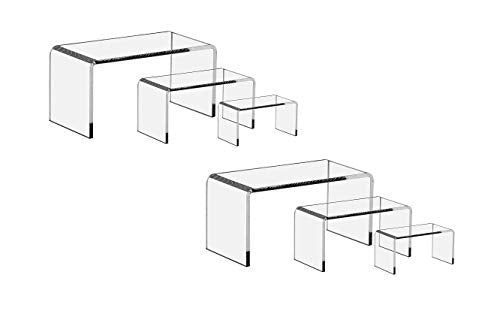 6 Pieces Set - Clear Acrylic Display Riser Set, Acrylic Display Stand