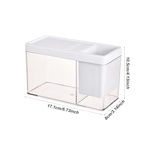 Mini Aquarium Fish Tank | Compact Transparent Fish Holder, Practical Decorative Container, Rounded Edge ABS Cover | Ideal for Betta Shrimp Snails, Easy Maintenance Setup | Dorm Office Home