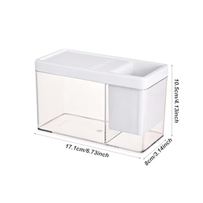 Mini Aquarium Fish Tank | Compact Transparent Fish Holder, Practical Decorative Container, Rounded Edge ABS Cover | Ideal for Betta Shrimp Snails, Easy Maintenance Setup | Dorm Office Home