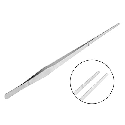 2PCS Long Tweezers, 15 inch Curved Aquascaping Tools, Stainless Steel Feeding Tongs Aquascape Tools, Aquarium Tweezers for Aquarium Reptile, Plant, Snakes, Lizards, Coral Feeder
