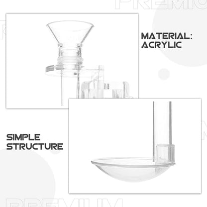 Abaodam 1Set Fish Tank Acrylic Shrimp Feeder Gadget with Cleaning Brush Transparent Design for Easy Viewing Suitable for Aquarium Convenient Installation