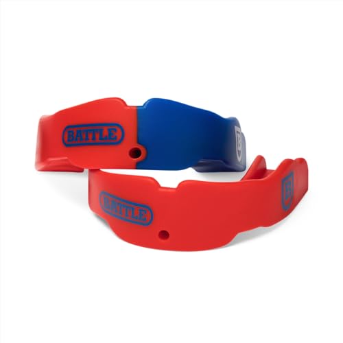 Battle Sports 2-Pack Mouthguard - Maximum Protection and Breathability, Strapless Braces-Friendly - Adult & Youth - Pack of 2 - color: Red/Royal, size: Adult (Age 10 & Up)