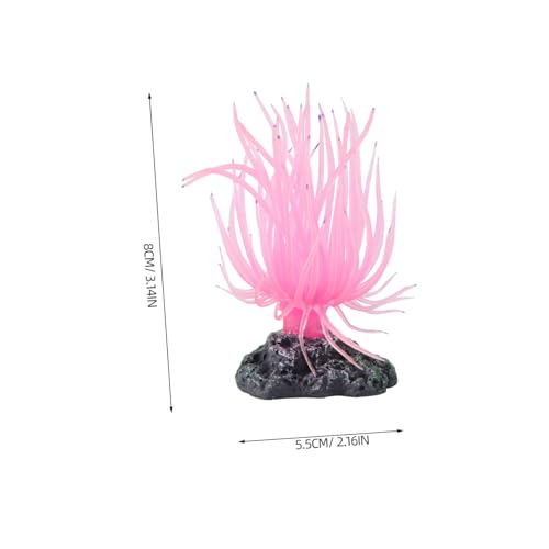 balacoo Artificial Reef Decor Aquarium Accessories Soft Fake Coral Ornament with Base for Stable Fish Tank Decoration