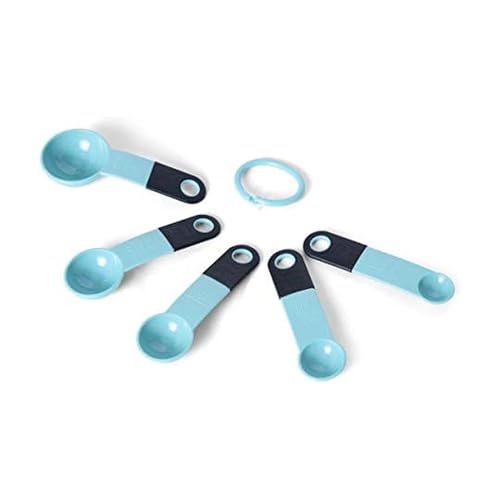 Kitchen Aid Classic Measuring Spoons, 5 Count (Pack 1), Aqua - color: Aqua Sky/Black Set of 2