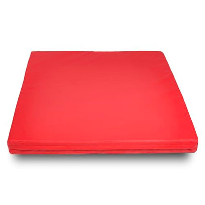 Foamma Gymnastics Mat - 6" x 4 ft x 4 ft, Red Landing Mat for Kids and Adults, Wrestling Mat with Waterproof Cover, High-Density Tumbling Mat, Gymnastics Equipment for Indoor and Outdoor - size: 4ft x 4ft, style: 6" Thickness