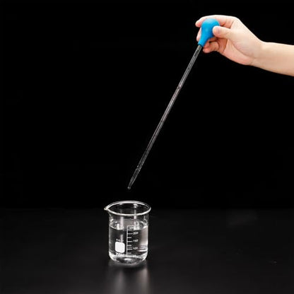 PATIKIL Graduated Dropper Pipettes Kit, 2pcs 20ml Borosilicate Glass Pipette with Rubber Cap for Transfer Liquid for Lab, Chemistry, Clear