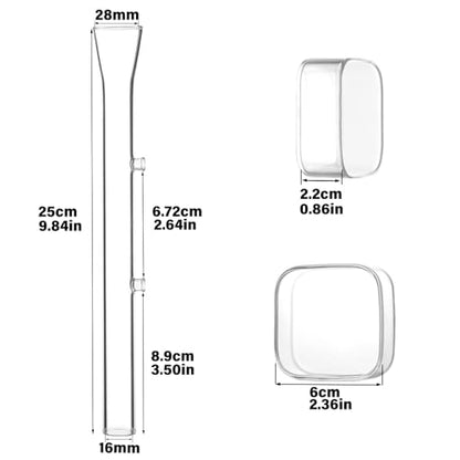 LINLAN 9.84 Inch Glass Shrimp Feeder, Aquarium Feeding Tube and Square Bowl with Two Suction Cups to Prevent Food from Spreading, for Crystal Shrimp and Cherry Shrimp - size: 25CM