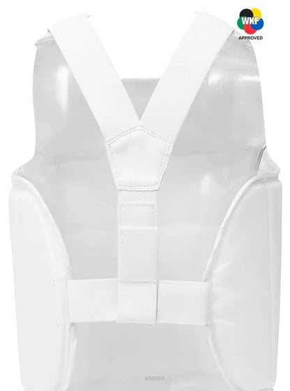 Chest Protector WKF Approved – Martial Arts Body Shield for Karate Taekwondo – Padded Sparring Training Gear - size: Medium