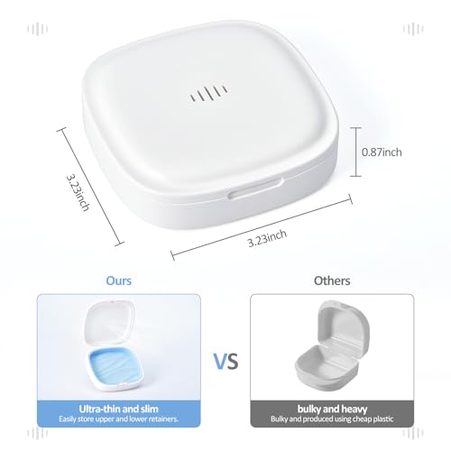 2 Pack Retainer Case Aligner Case Vent Holes Removable Silicone White Blue - color: 2Pack White Blue