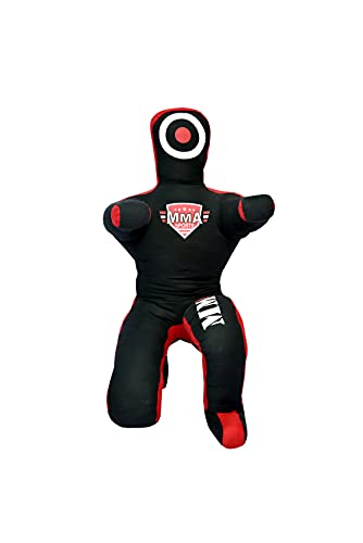 MMA Sports Brazilian JIU Jitsu Grappling Submission Throwing Dummy Punching Heavy Bag Kick Boxing Dummies UNFILLED - color: Black-2, size: 5ft, style: Sitting