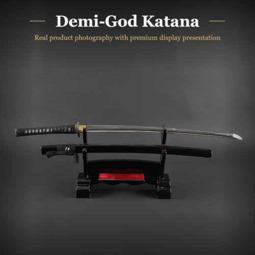 Hand Forged 1045 Heat-Tempered Katana, Full Tang Sword - color: Demi-God