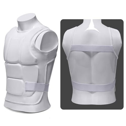 Karate Sparring Vest Taekwondo Chest Protector Black White - color: White, size: Large