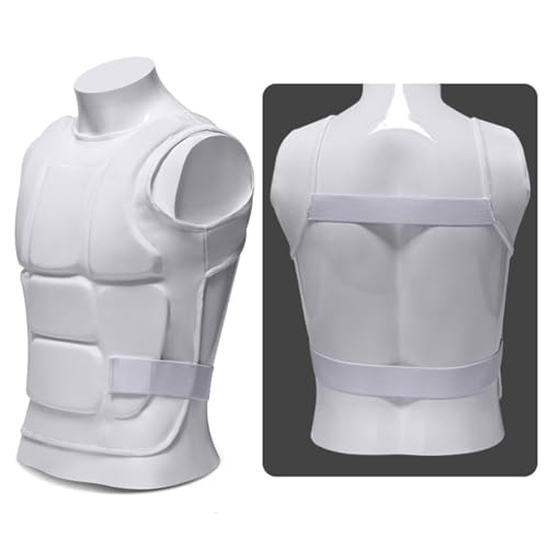 Karate Sparring Vest Taekwondo Chest Protector Black White - color: White, size: Medium