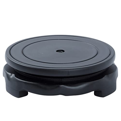 Statue Base Vase Stand Round Bonsai Base Teapot Ceramic Vase Ornaments FishTank Pad Bottom Rotatable Wooden Tray for Home Office Decoration Wood Display Base Bonsai Pedestal(24cm)