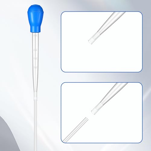 21.1IN Aquarium Coral Feeder Turkey Baster 30ml Aquatic Water Changer Siphon Pipette Dropper Fish Tank Waste Remover Manual Cleaning Tool for Aquatic Plant Reef Anemones Lionfish (Blue)