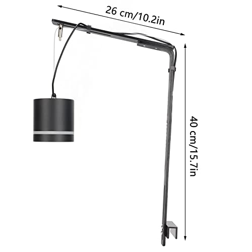 Aquarium Light Stand Adjustable Height 12 to 24 Inches Universal Mount for Fish Tank Lighting Bracket Supports 15 Lbs Weight Black Finish for Stable Light Fixing in Large Deep Aquariums
