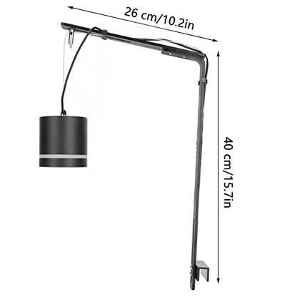 Aquarium Light Stand Adjustable Height 12 to 24 Inches Universal Mount for Fish Tank Lighting Bracket Supports 15 Lbs Weight Black Finish for Stable Light Fixing in Large Deep Aquariums