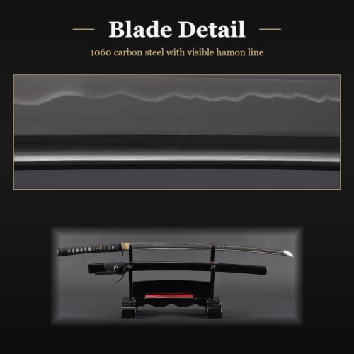 Hand Forged 1045 Heat-Tempered Katana, Full Tang Sword - color: iron