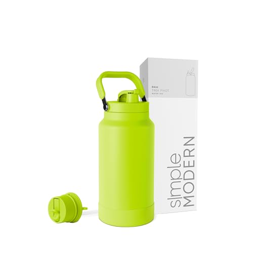Simple Modern Water Bottle Jug | Straw & Chug Lid | 64oz, Green - color: -Green Apple, size: 64 Ounces