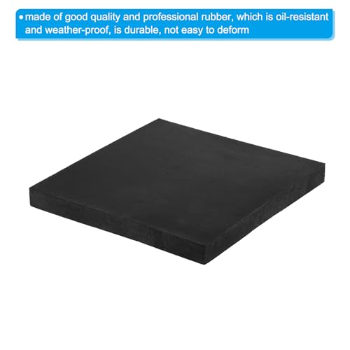 PATIKIL Rubber Anti-Vibration Pads, 2 Pcs Square Vibration Isolation Mats 6" x 6" x 0.6" for HVAC Air Conditioner Air Compressor Washer Dryer, Black
