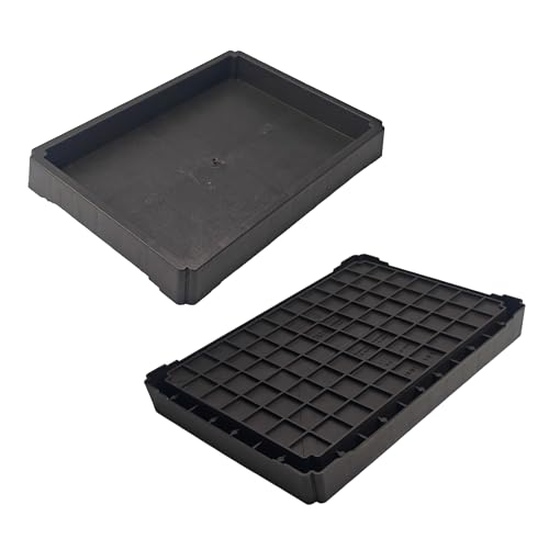 9 Inch Black Plant Saucer Tray, Heavy Duty Resin Flower Pot Drip Tray, Water Catcher for Indoor Outdoor Planters and Seed Starting - size: 9 Inch