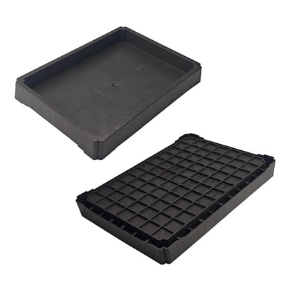 9 Inch Black Plant Saucer Tray, Heavy Duty Resin Flower Pot Drip Tray, Water Catcher for Indoor Outdoor Planters and Seed Starting - size: 9 Inch