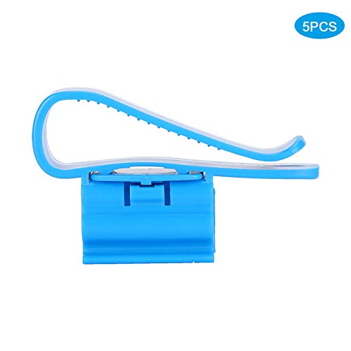 Alomejor Water Pipe Fixing, 5Pcs Plastic Aquarium Clamps for 8-16mm Pipes, Movable Water Change Tool Holder for Fish Bucket (Blue)