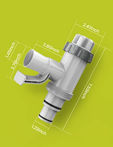 [PATENTED] SUMMERBUDDY Pool Hose Adapter for Above Ground Swimming Pool, Pool Replacement Parts with Plunger Valve and Pool Pipe Holder Pool Pump Parts 2 Pack - color: 2 Pack, size: 2 Pack