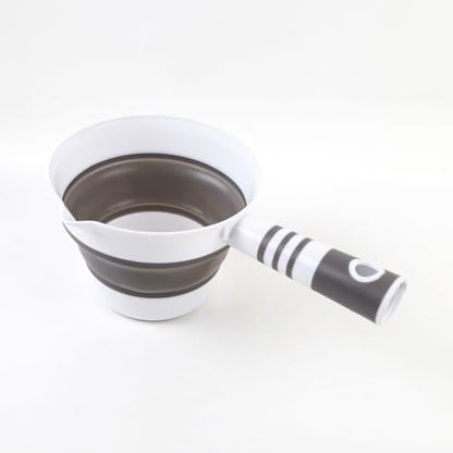 Folding Water Ladle Collapsible Water Dipper Water Scoop Portable Foldable Bath Ladle for Kitchen Bathroom Grey