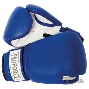 Pro Force Leatherette Boxing Gloves - color: Blue/White, size: 24 oz.