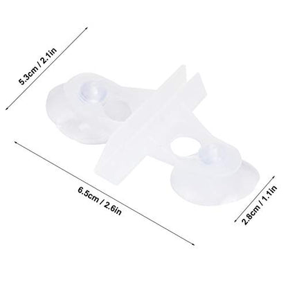 40PCS PVC Aquarium Fish Tank Divider Clips, Separator Brackets with 2 Suction Cups for Breeding and Preventing Fish Fighting, White Black (White)