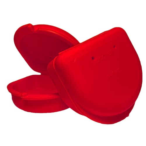 Dental Retainer Cases with Vent Holes, Red, 2 Ct - color: Red