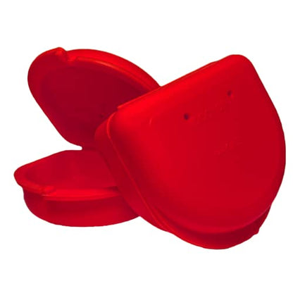 Dental Retainer Cases with Vent Holes, Red, 2 Ct - color: Red