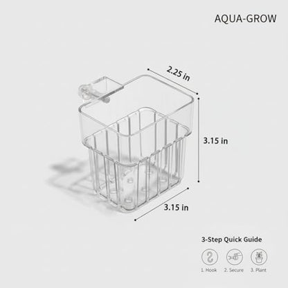 2 PCS Aquarium Plant Holder Top Hanging Fish Tank Live Plants, Betta Fish Tank Accessories Hydroponics Includes Java Moss, Monte Carlo, Frogbit, Duckweed & Weights