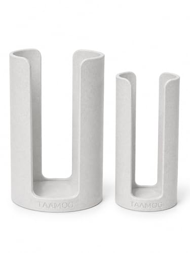 2Pcs Mason Jar Lid Organizer - 3D Printed Marble Canning Lid Storage Rack for Wide & Regular Mouth Lids, Stackable Kitchen Cabinet & Countertop Holder, Fits Reusable Canning, Yeti Lids - Marble White
