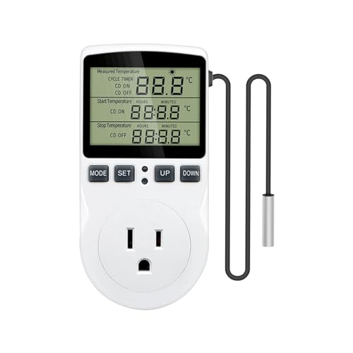 Temperature Controller Digital Thermostat Timer Display Control PC Suitable for Aquarium Reptile Farm