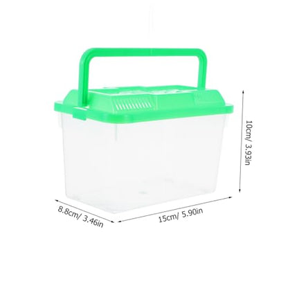 BESTonZON Portable Handheld Aquarium for Betta Fish and Turtles Clear Transport Box for Small Aquatic Pets Sturdy Material Easy Pet Travel and Observation