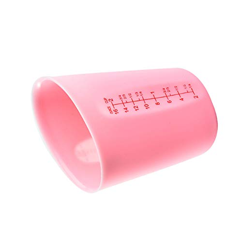 1 Pack Soft Silicone Measuring Cups with Marked 250ml, Flexible Extruded and Poured Double Scale Baking Cups - for Cooking, Resin Mixing, Coffee,Butter, Chocolate, or DIY Projects (Pink)