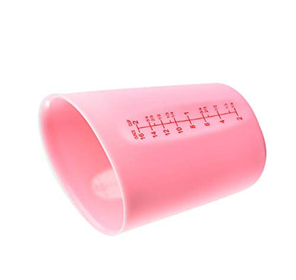 1 Pack Soft Silicone Measuring Cups with Marked 250ml, Flexible Extruded and Poured Double Scale Baking Cups - for Cooking, Resin Mixing, Coffee,Butter, Chocolate, or DIY Projects (Pink)