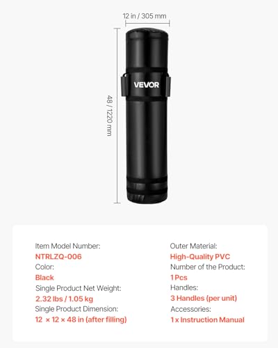 VEVOR Football Tackling Dummy, 48 in Blocking Pad Equipment for Practice, Heavy Duty Tackle Dummies with Handles, Great for Contact Drills, Kickboxing, Martial Arts, Sports Training, 1PCS (UNFILLED)