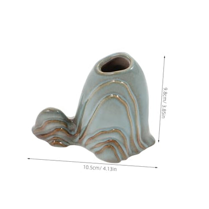 IMIKEYA Ceramic Mini Mountain Figurine Calligraphy Brush Holder Aquarium Unique Faux Mountain Design for Zen Garden Micro Landscape Accessories Multiuse Decorative Tabletop