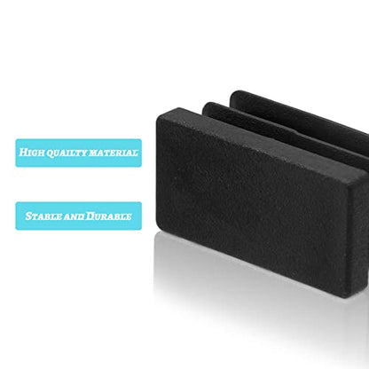 Piutouyar Rectangular Tubing End Caps, Plastic Plug Insert, Black End Cap for Tube Hole Insert, Fences, Furniture Non-Slip Protection (26mm x 13mm / 1.02 Inch x 0.5 Inch),32Pcs - size: 26 x13mm / 1.02 x 0.5"-32Pcs